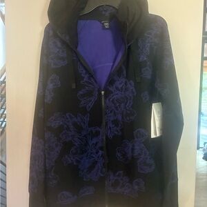 NWT Athleta Triumph Hoodie Zip Front. Organic  Cotton Purple